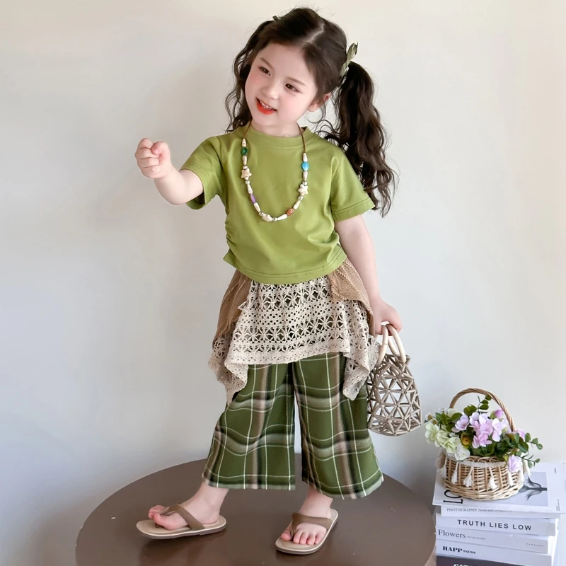 女童夏装短袖套装2025新款儿童波西米亚风套装宝宝网红炸街衣服潮