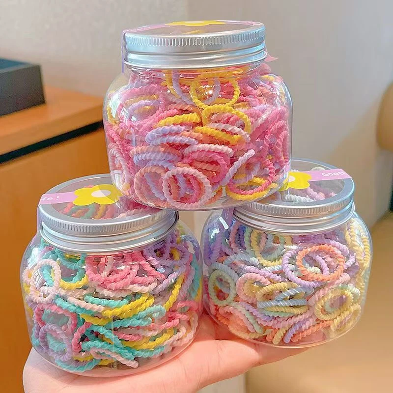 耐用螺纹拇指发圈儿童不伤发婴儿小皮筋发饰高弹力小号扎头发头绳