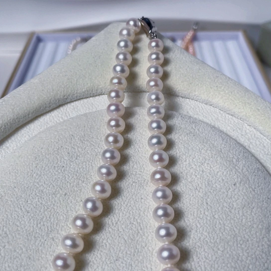 淡水珍珠颈饰银S925镶嵌