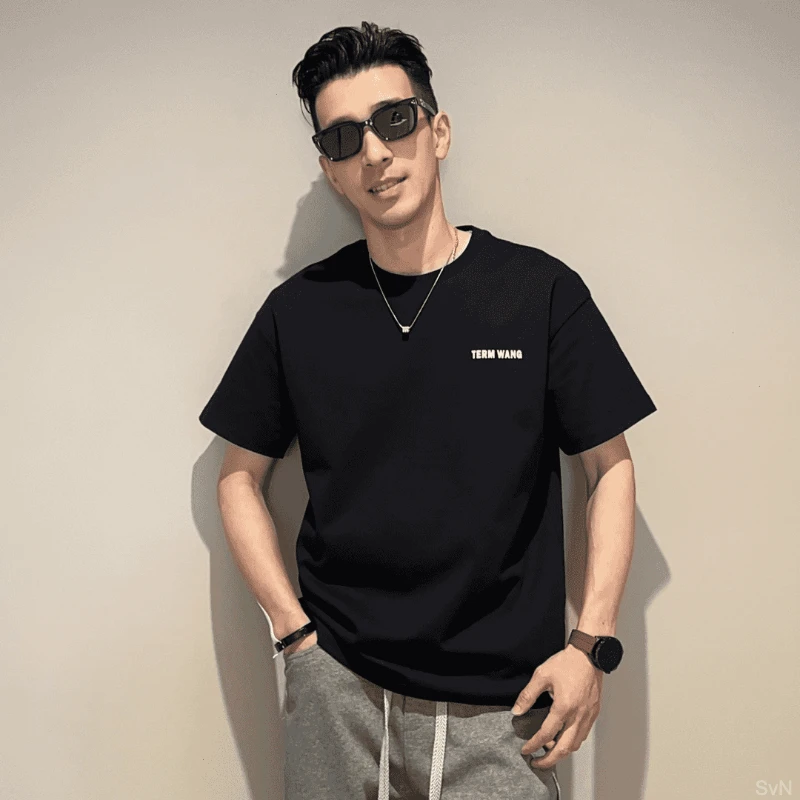 【爆款T恤】港风新款短袖t恤男夏季韩版潮流简约宽松半袖上衣休闲