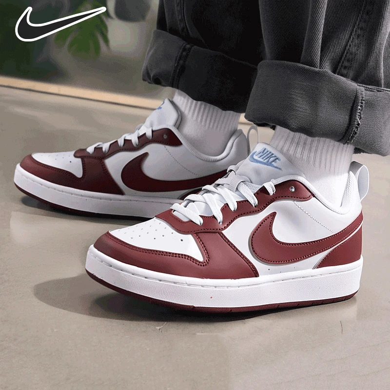 NIKE/耐克女鞋休闲鞋2025秋季新款复古潮流运动鞋酒红色COURT板鞋