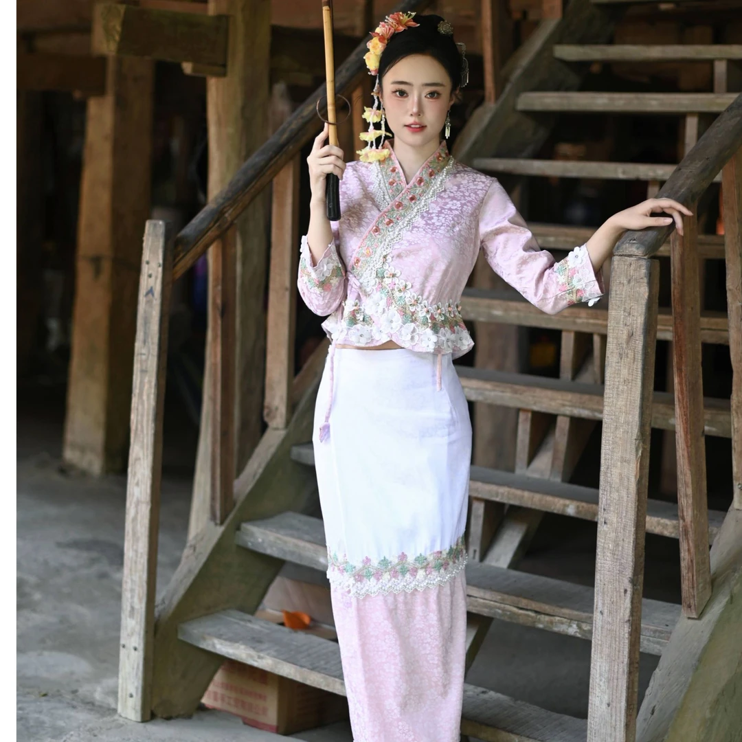 傣族服装民族服装西双版纳泼水节新款重工高级时尚气质旅拍日常