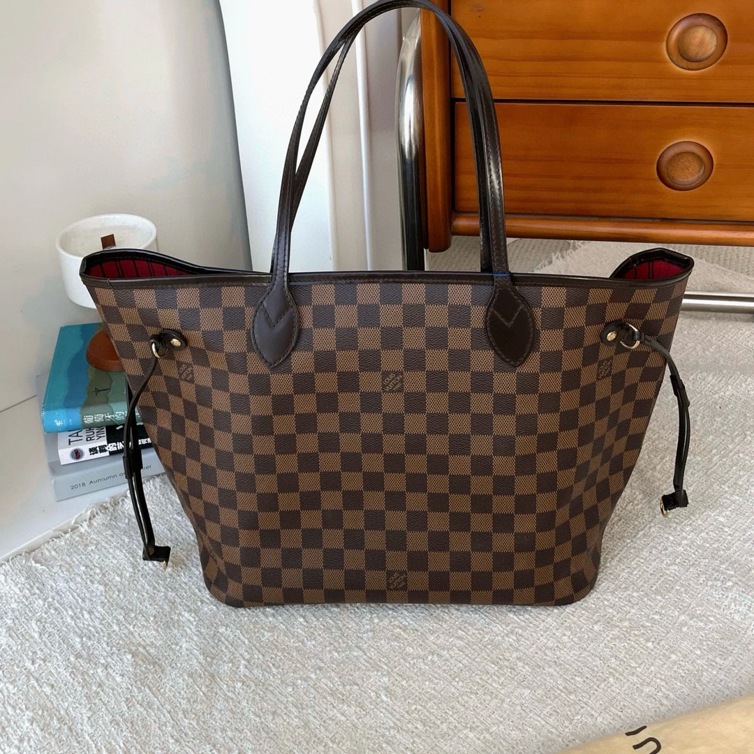 99新 LV neverfull棋盘格中号BJM7-3147