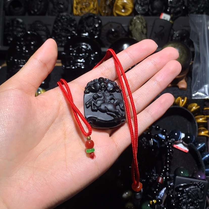 【闪购商品】未镶嵌黑曜岩珠宝奇石财**神