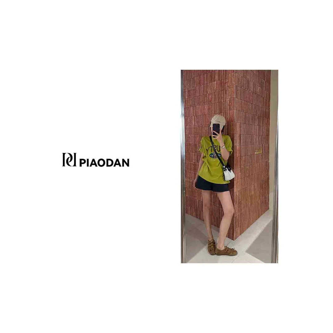 【PIAO DAN】”撞色做旧“休闲印花T恤