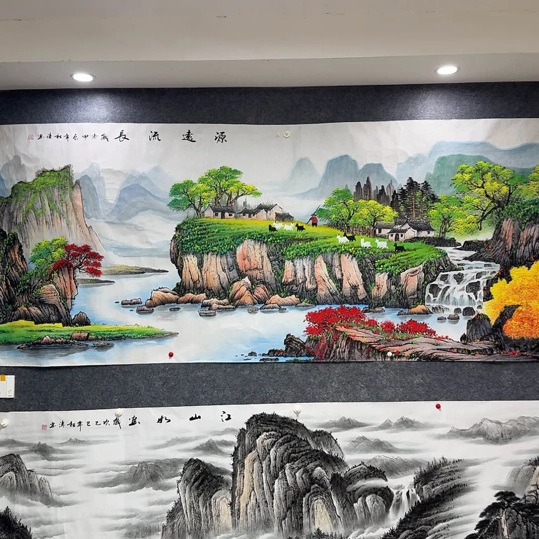 星***精国画尺寸100X240纯手绘作品