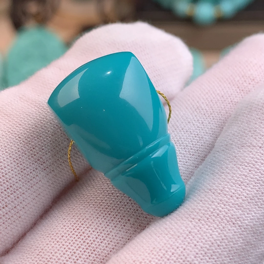 绿松石未镶嵌三通卡14.5