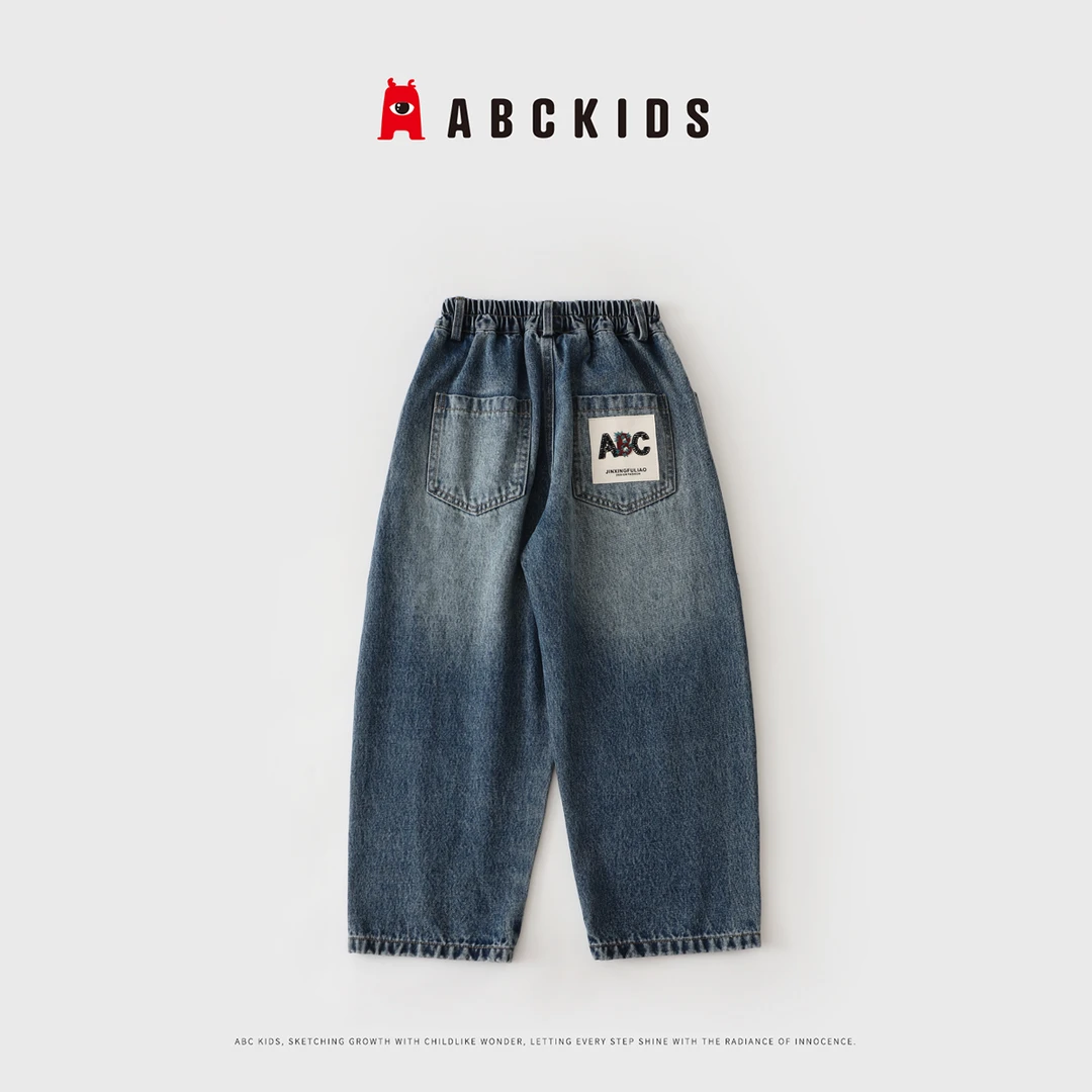 【ABCKIDS】秋季儿童休闲百搭儿童时尚潮流牛仔裤A-6211328