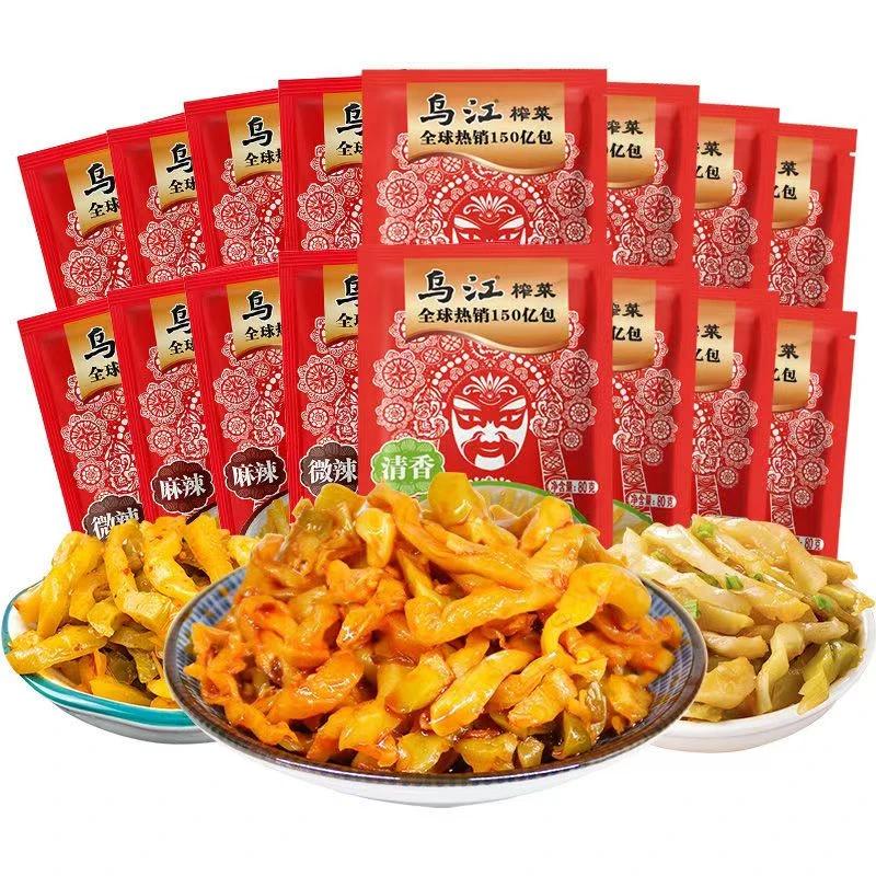 乌江榨菜丝80G涪陵榨菜酱香酸辣微辣红油清香麻辣爽口小包装涪陵