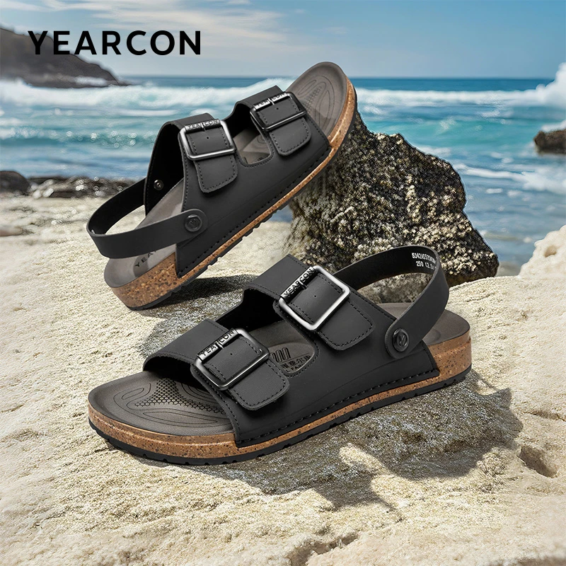 意尔康男鞋2025夏季凉鞋外穿海边沙滩鞋两用凉拖男士勃肯休闲开车