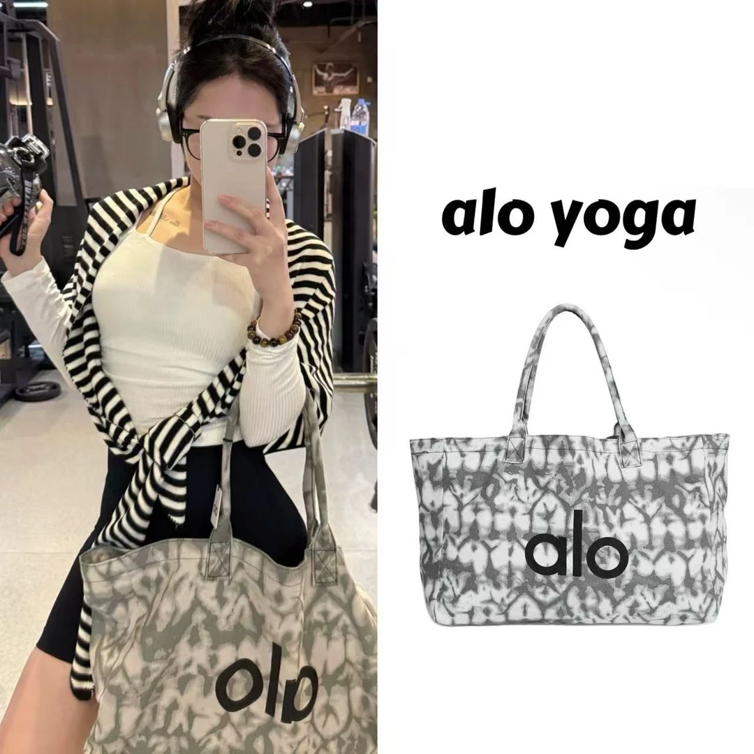 alo撞色印花图案 托特包Tote包购物袋手提包 大号 女款