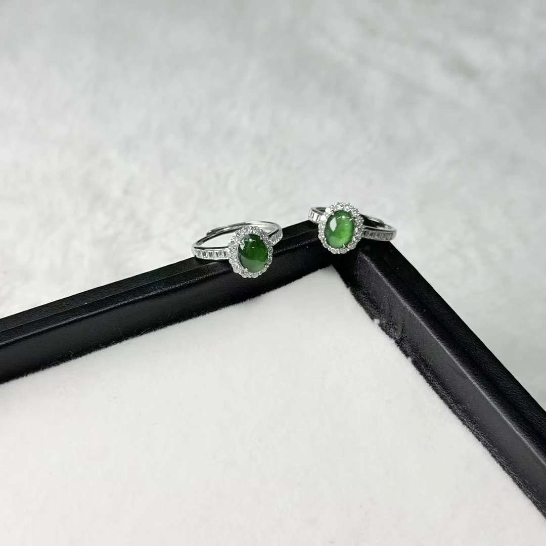 【睿泽赏宝】S925翡翠戒指有暇多样性发一 8*6mm KS0070019