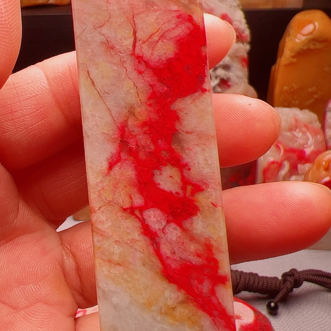 鸡血石书***竹鸡血石印章