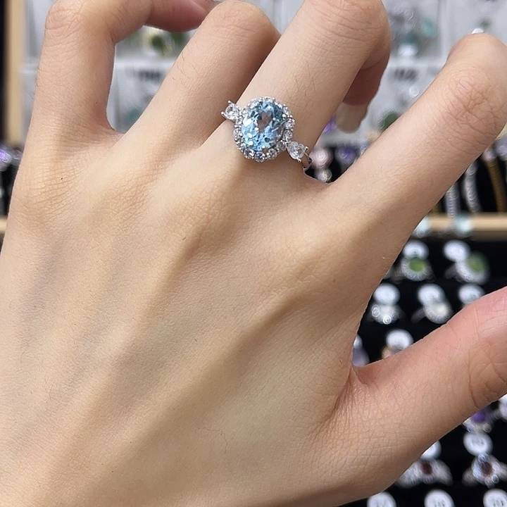 戒指银S925镶嵌托帕石