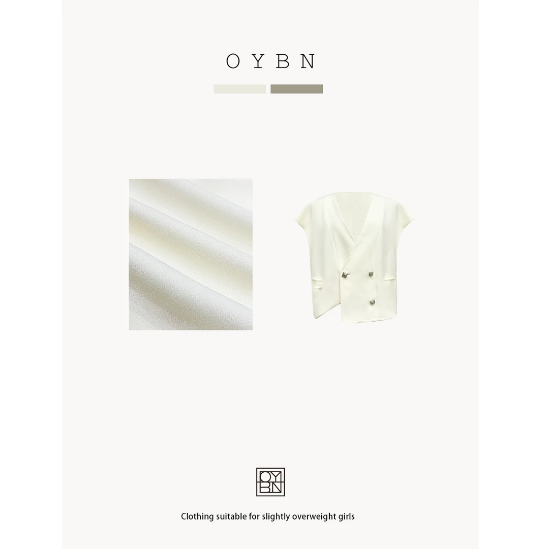 OYBN【随性都市】微胖大码别致独特设计感外搭款式无袖马甲上衣