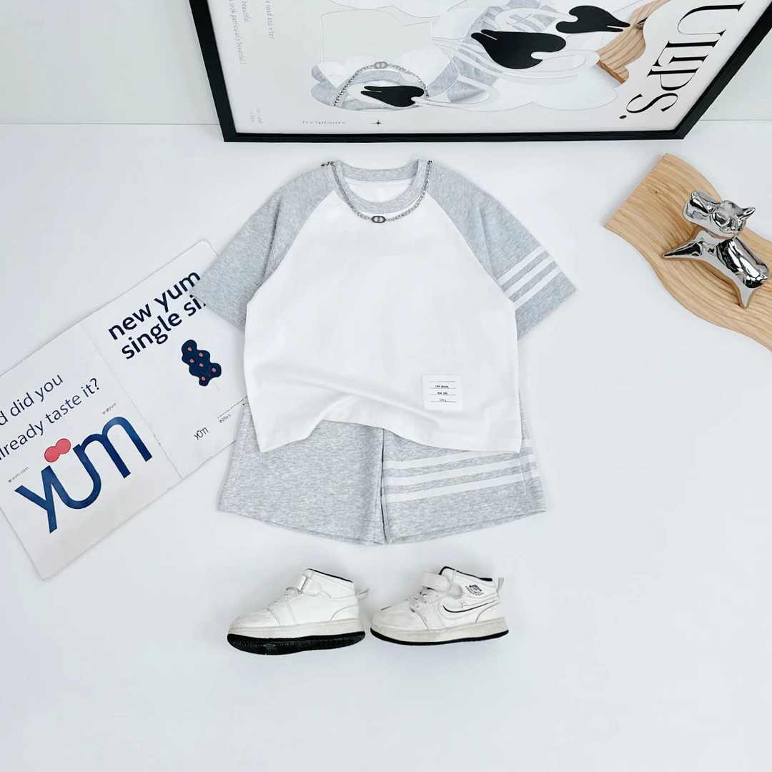 儿童夏装套装夏季2025新款男童短袖两件套 BDX25920 悠悠童话童装