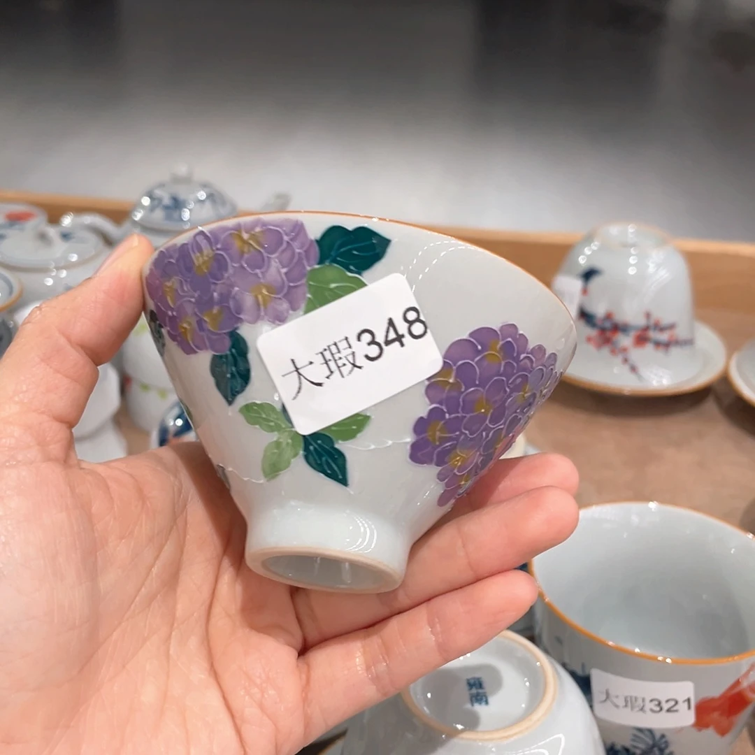 釉下彩纯手绘有瑕