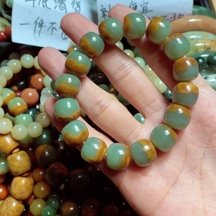 岫岩河磨玉（透闪石质玉）手链未镶嵌