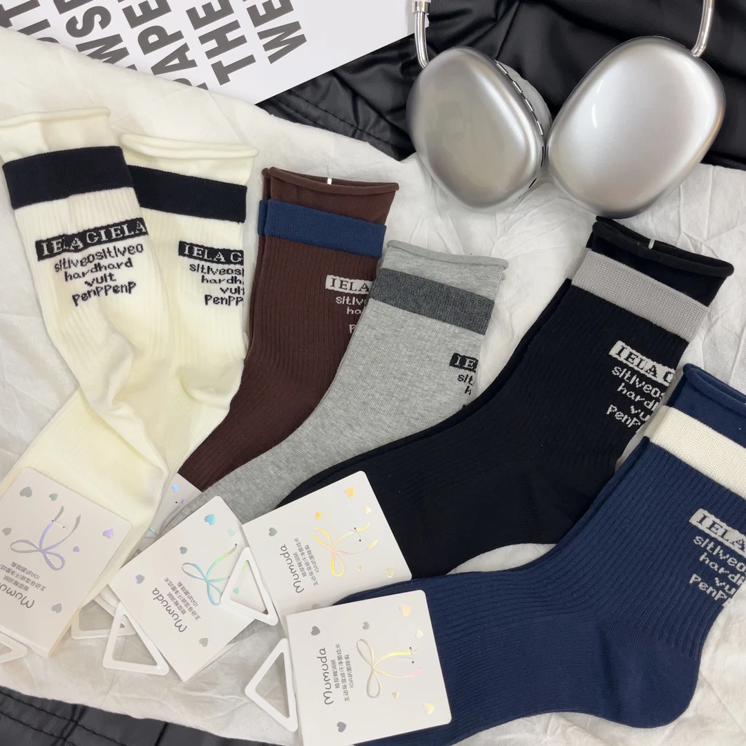 【韩国东大门字母】袜子女堆堆袜潮袜潮流百搭韩版个性运动女袜薄款