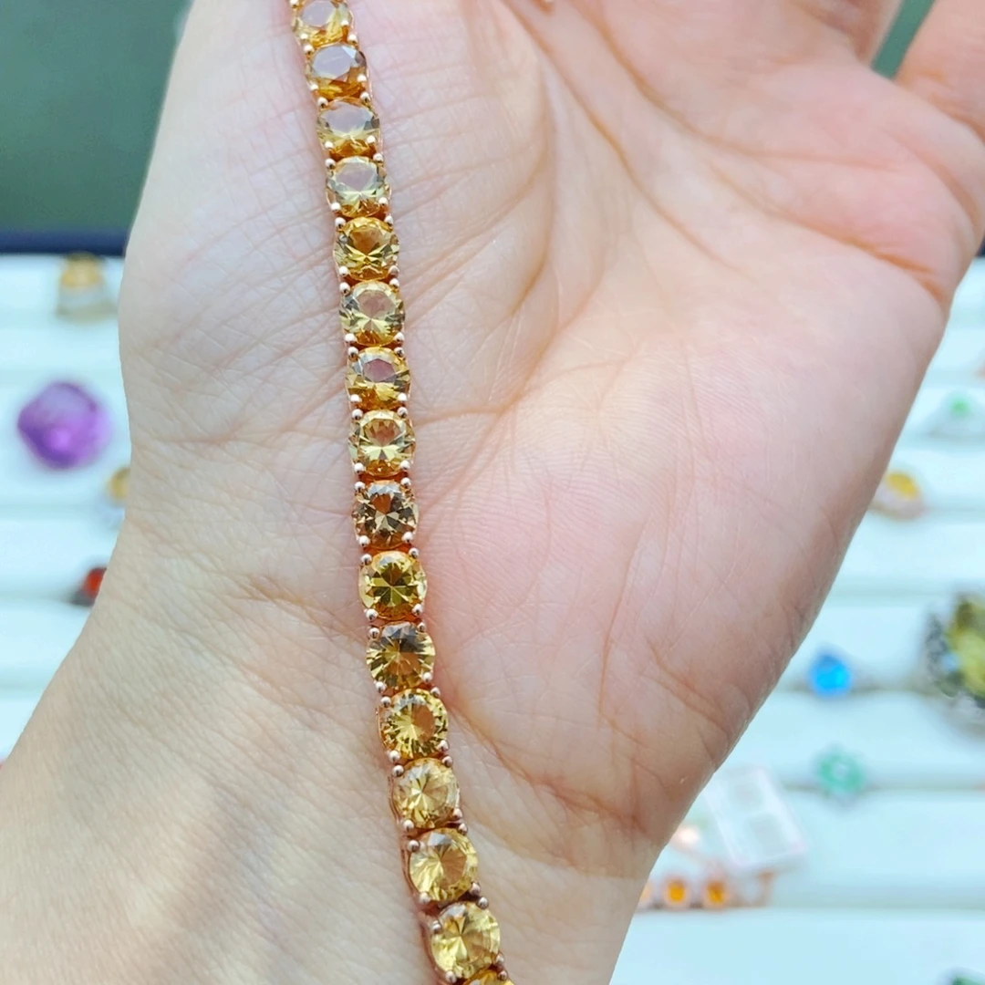 银S925镶嵌手链黄晶