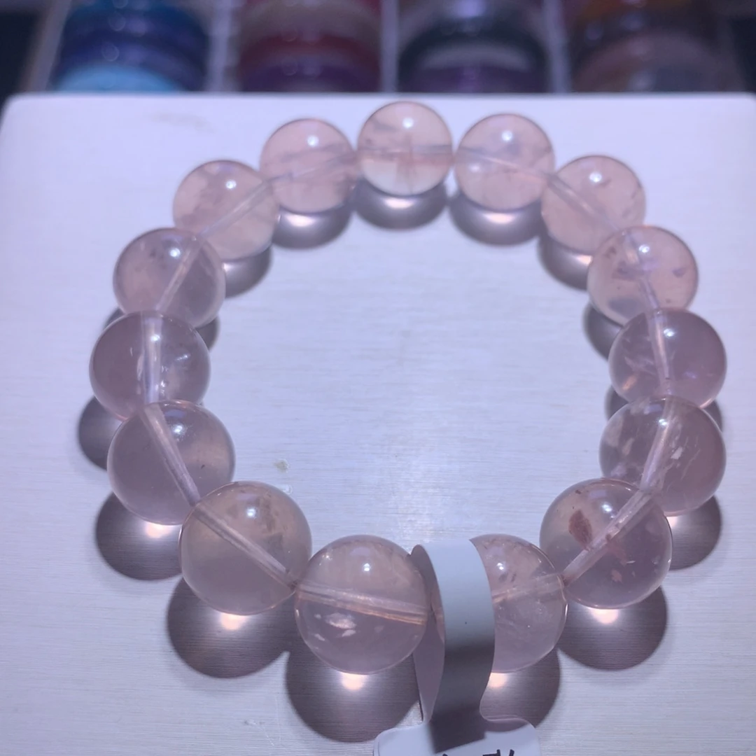 银S925镶嵌水晶手串萤石14.2m