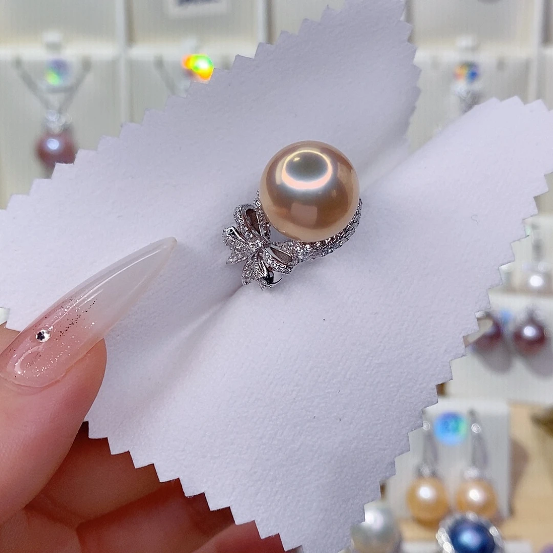 *****银S925镶嵌戒指淡水珍珠13➕