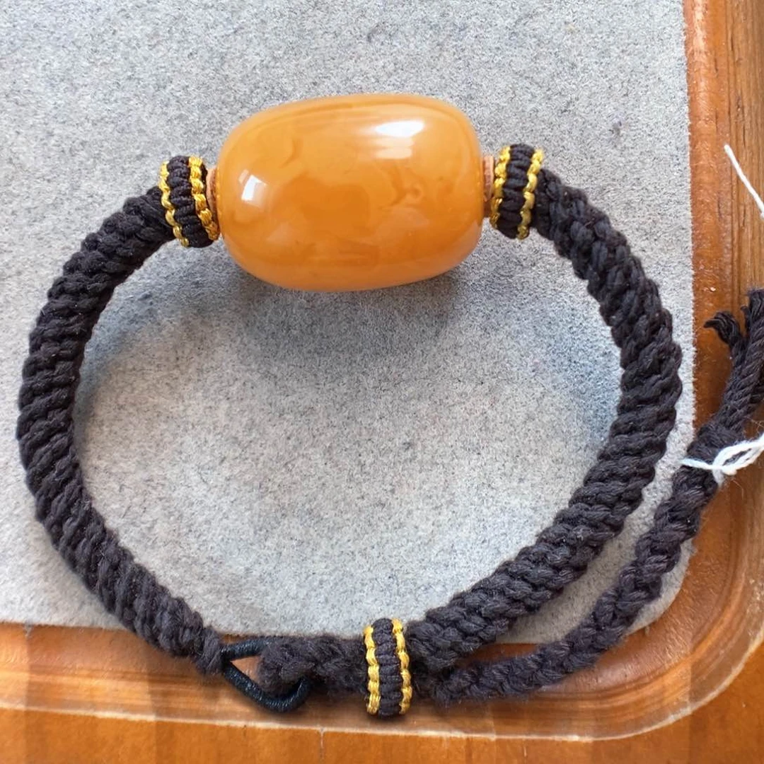 未镶嵌蜜蜡手绳有**铭蜜蜡手绳