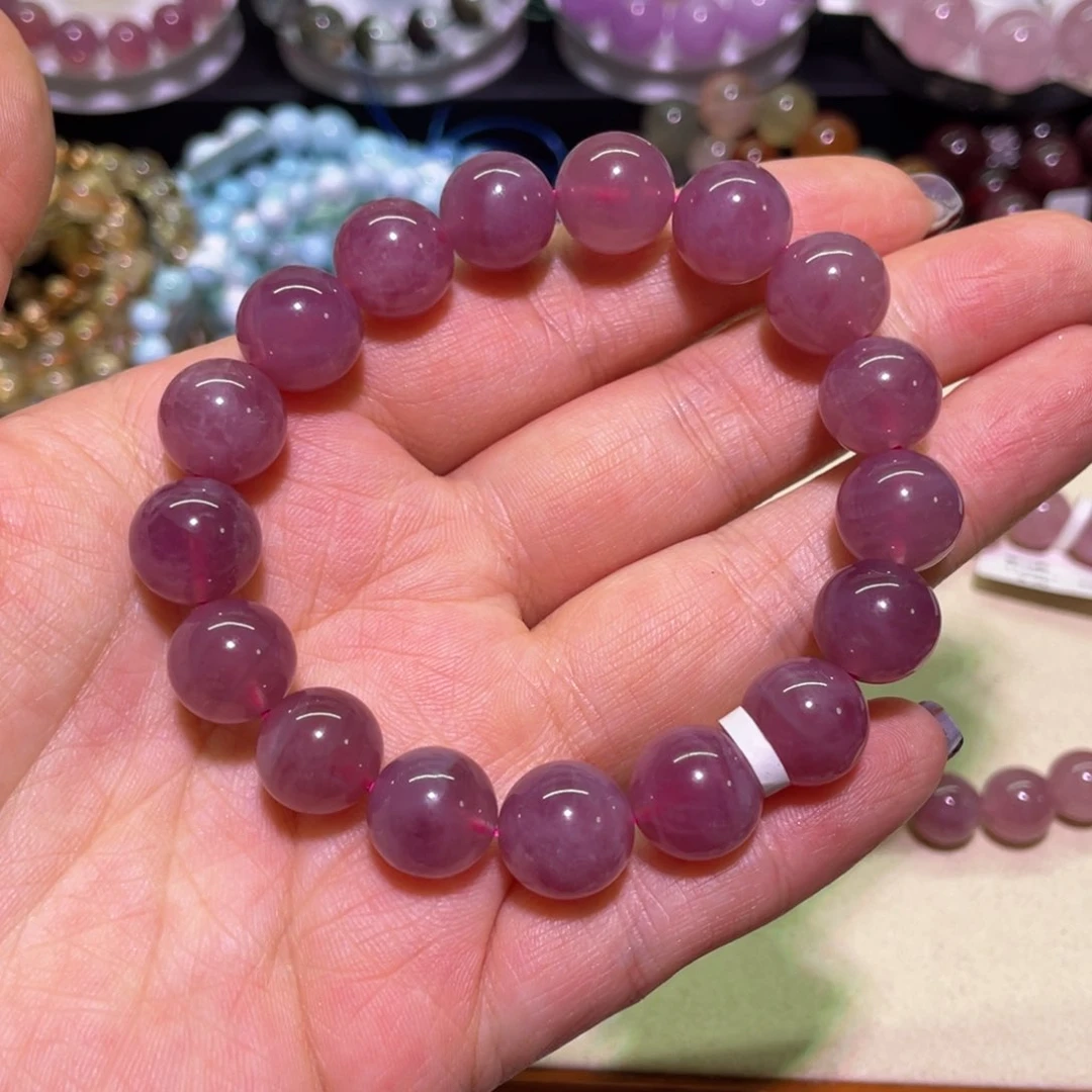 水晶手链未镶嵌12mm紫马粉