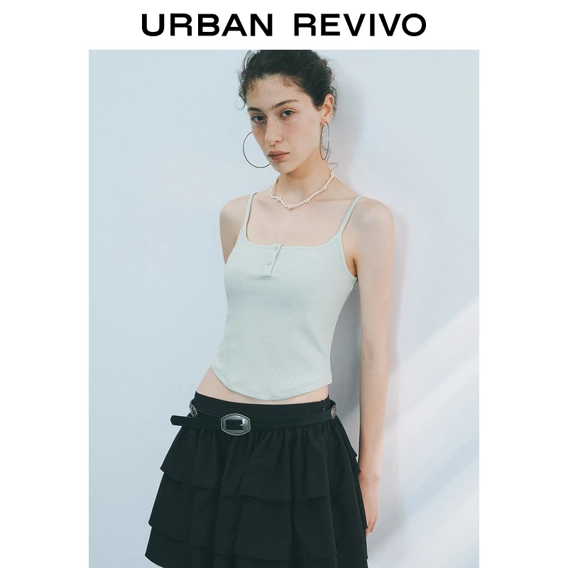 UR2025秋季新款女流光风基础休闲百搭修身吊带背心UYB450007