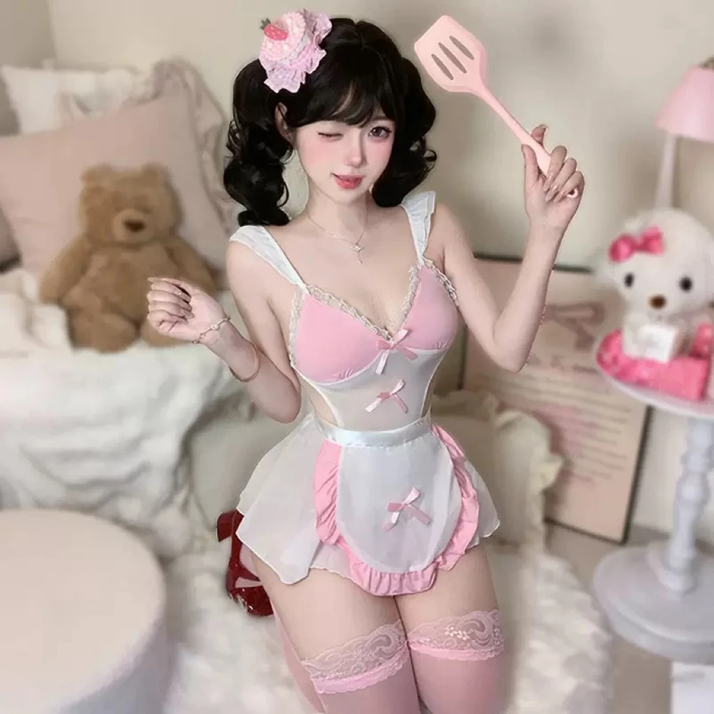 【小野奈子】萌系小厨娘！纯欲风少女性感小厨娘睡裙