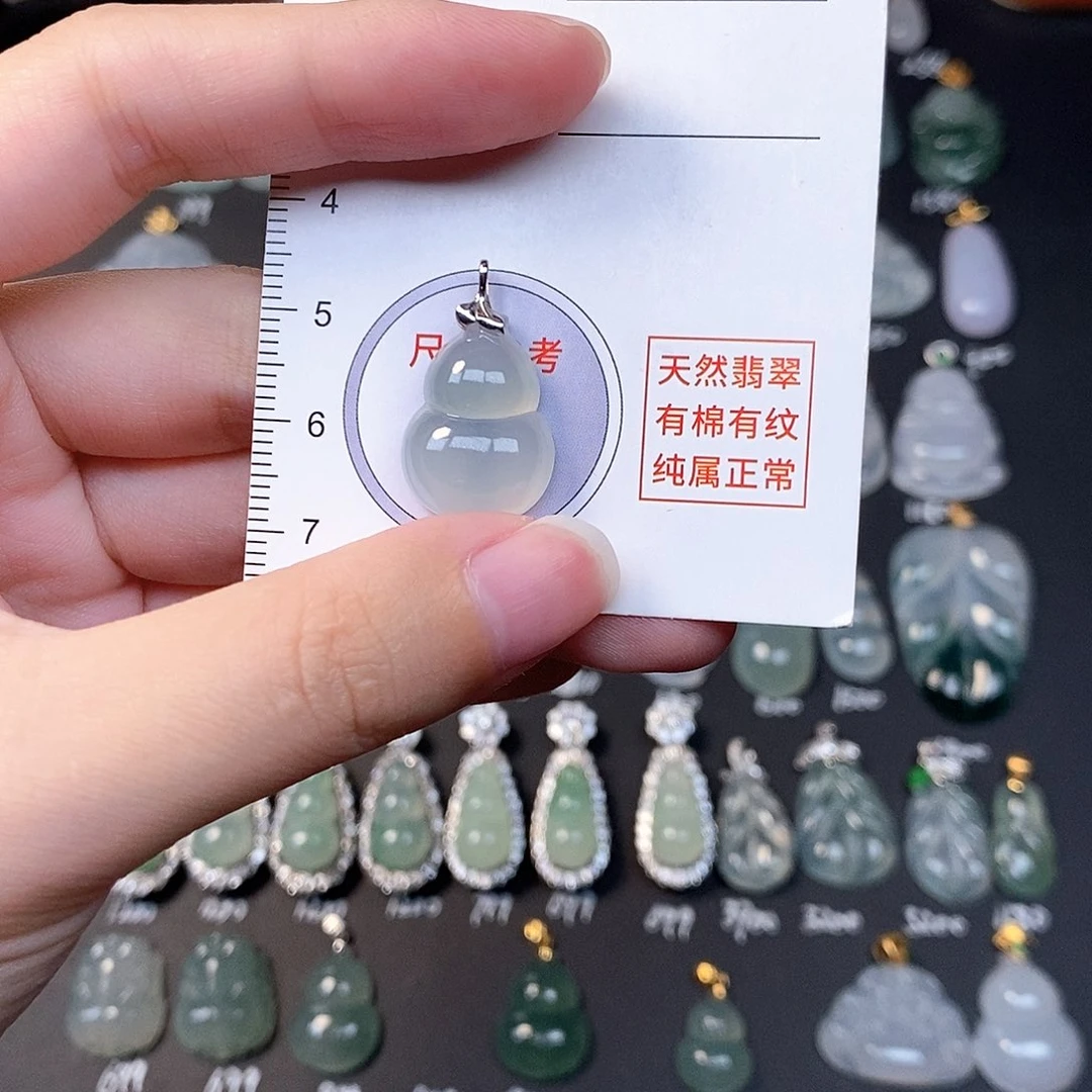 吊坠(不含链)18K金镶嵌翡翠全场缅甸A货翡翠