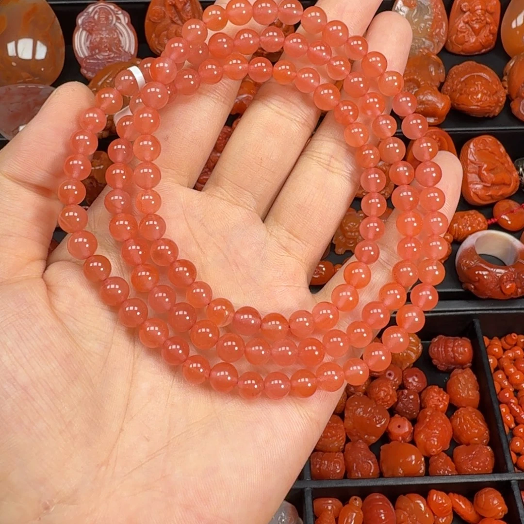 ****吖南红玛瑙手串6.5未镶嵌