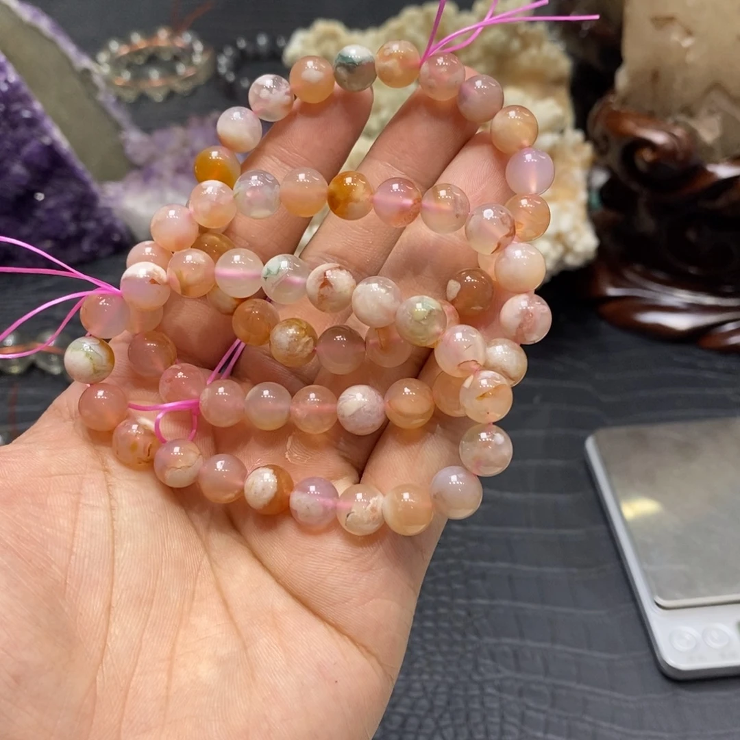 未镶嵌手链水晶樱花玛瑙9mm