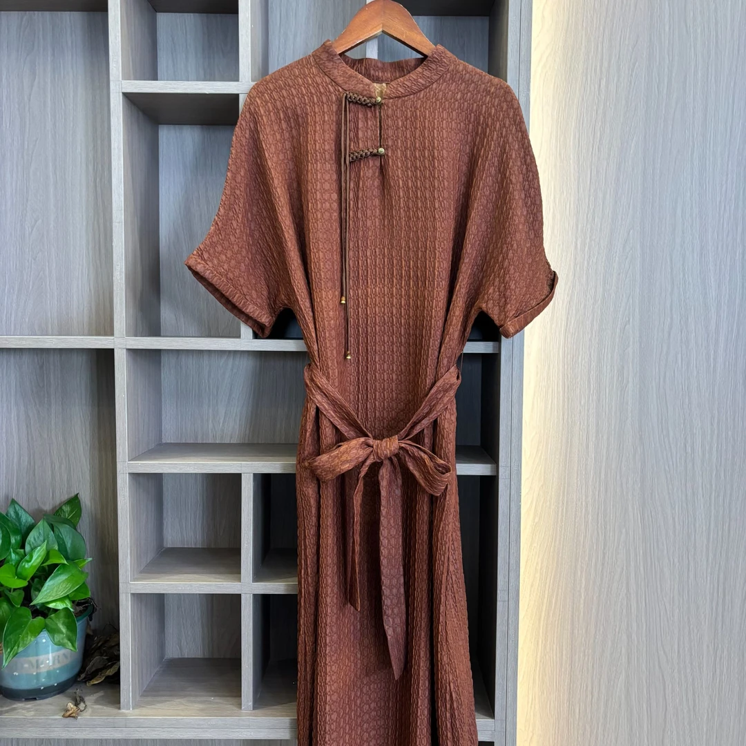 陌妆品牌新款桑蚕丝连衣裙31279