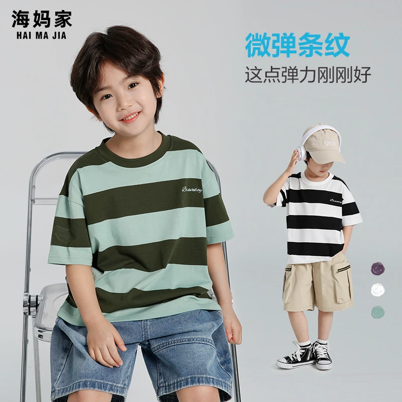 2025男童短袖T恤夏季新款中大童薄款透气上衣|25ba52