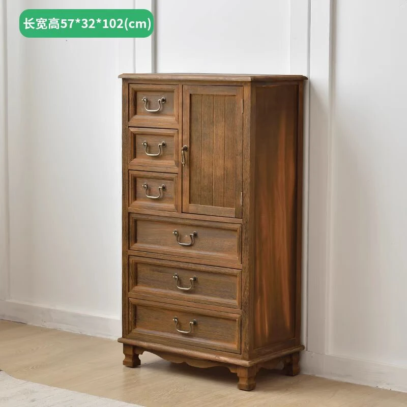 美式乡村实木斗柜复古抽屉式柜子客厅收纳抽屉装饰
