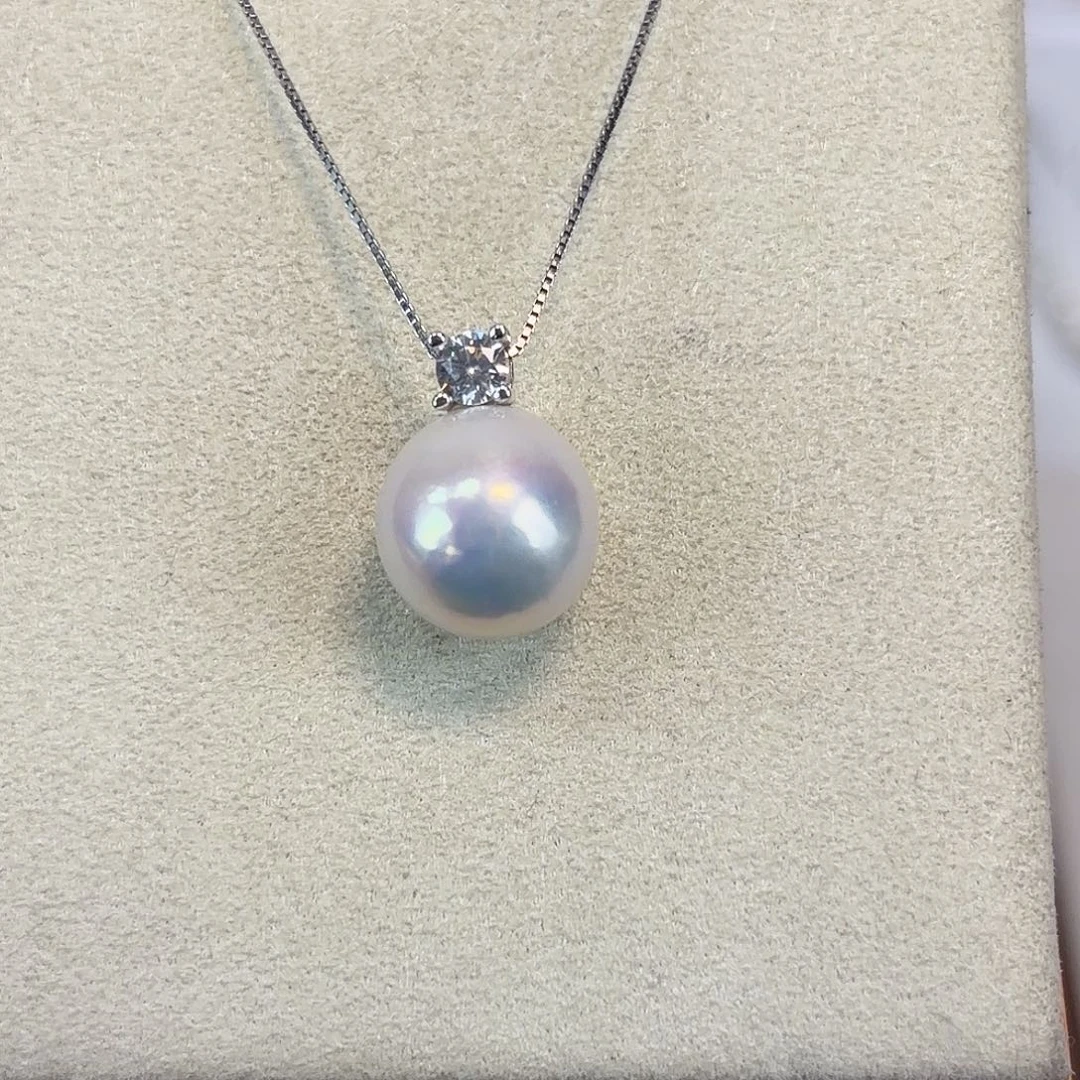 淡水珍珠吊坠银S925镶嵌