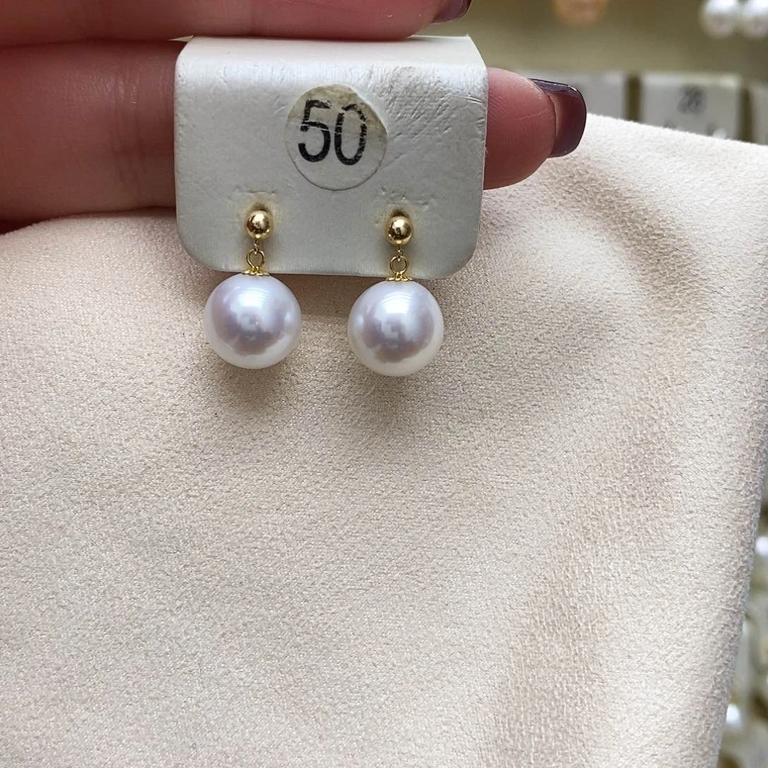 淡水珍珠耳饰18K金镶嵌