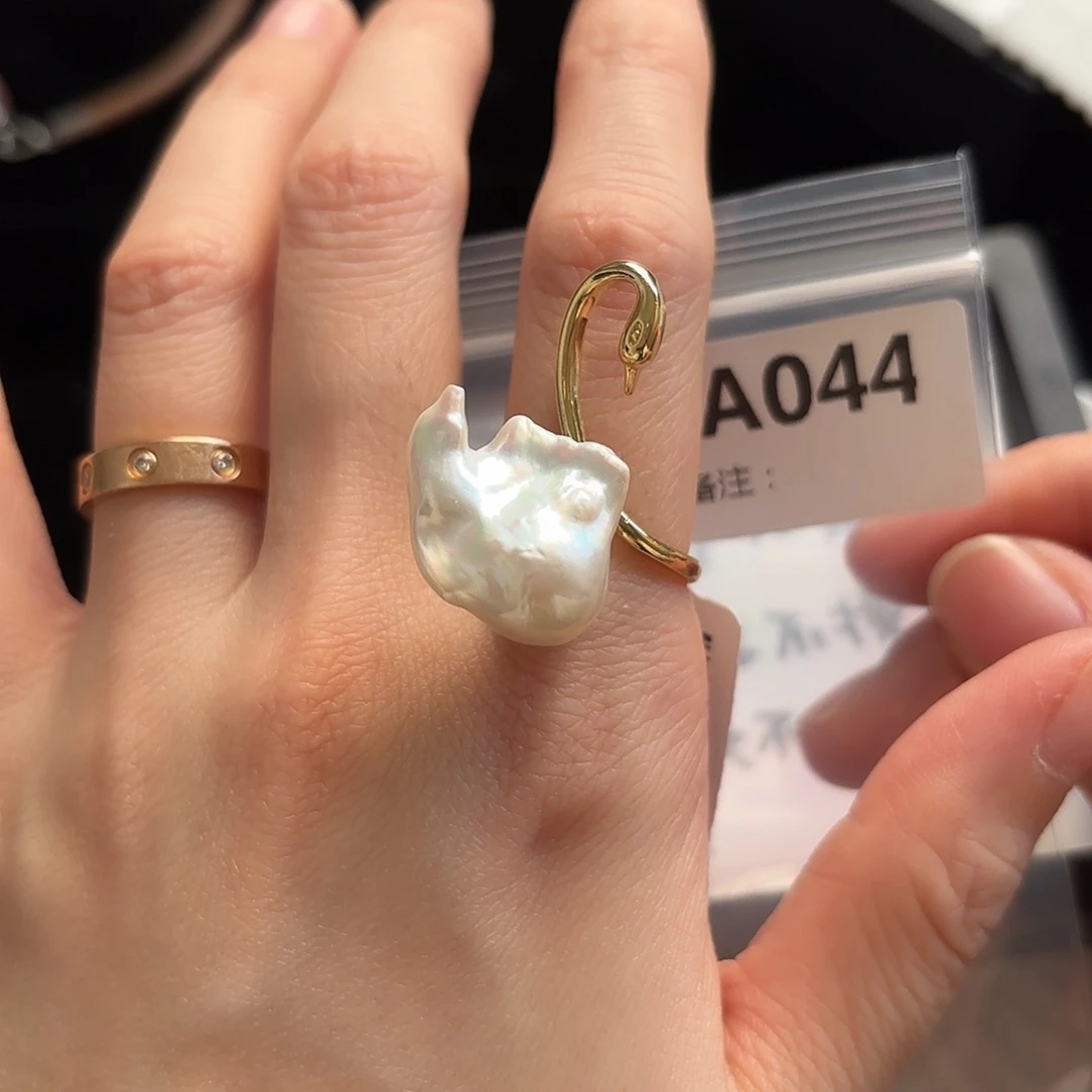 合金淡水珍珠戒指