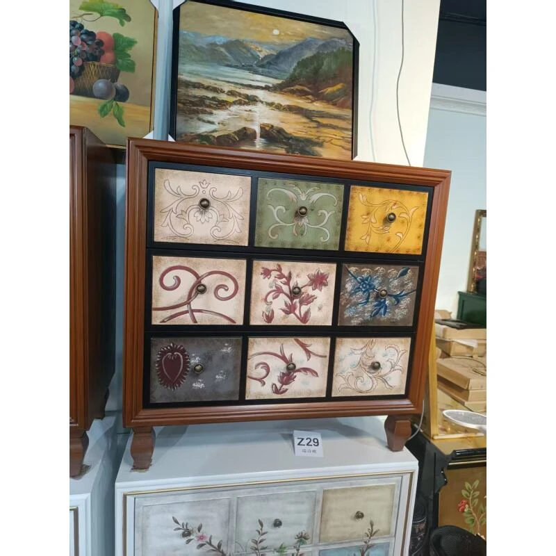 美式实木五斗柜家用装饰斗柜卧室柜子收纳柜长60宽40高120