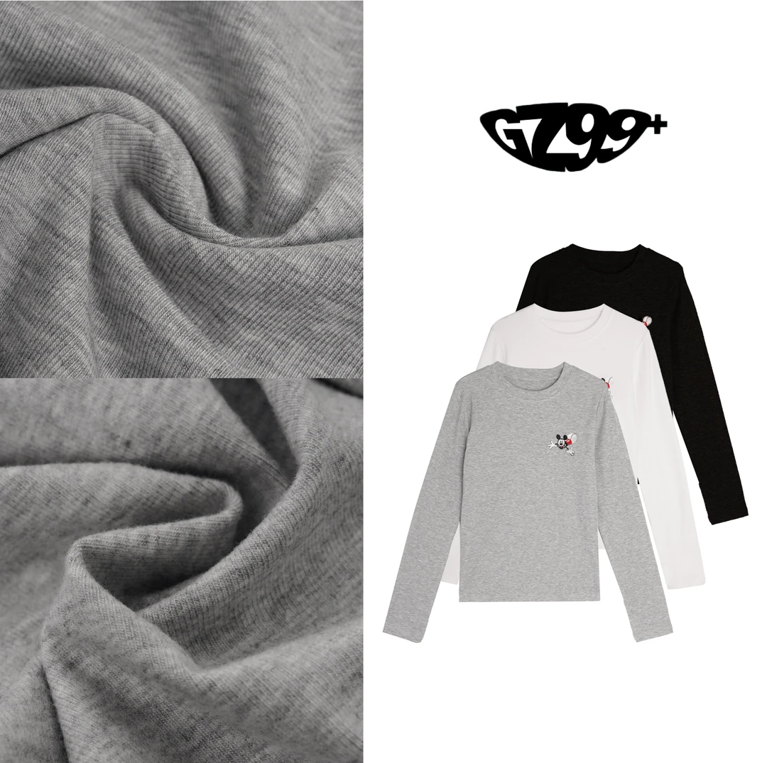 〖小九推荐〗为它心动 2025春季新款加厚磨毛刺绣圆领上衣-T9961