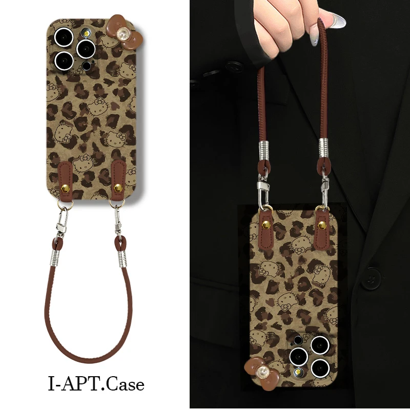 棕底豹纹满屏KT头菲林软壳适用iPhone苹果手机壳华为oppo小米vivo