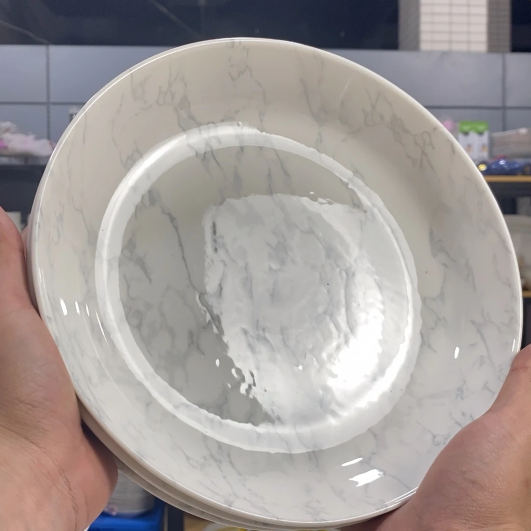 蓝***馨搪瓷1710号4个9寸大理石圆盘1个蘸料碟