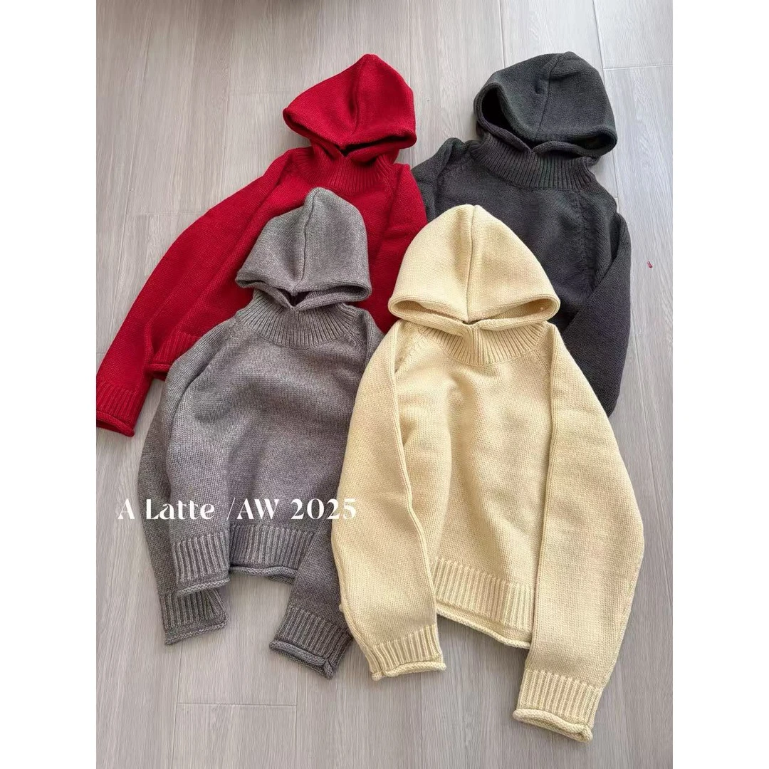 ALatte：蛋卷帽衫/  厚实！连帽休闲毛衣