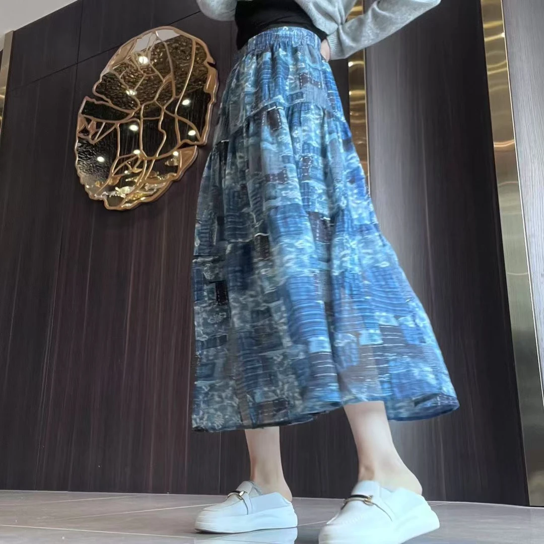 【度假】休闲百搭松紧腰半身裙 SBS25023