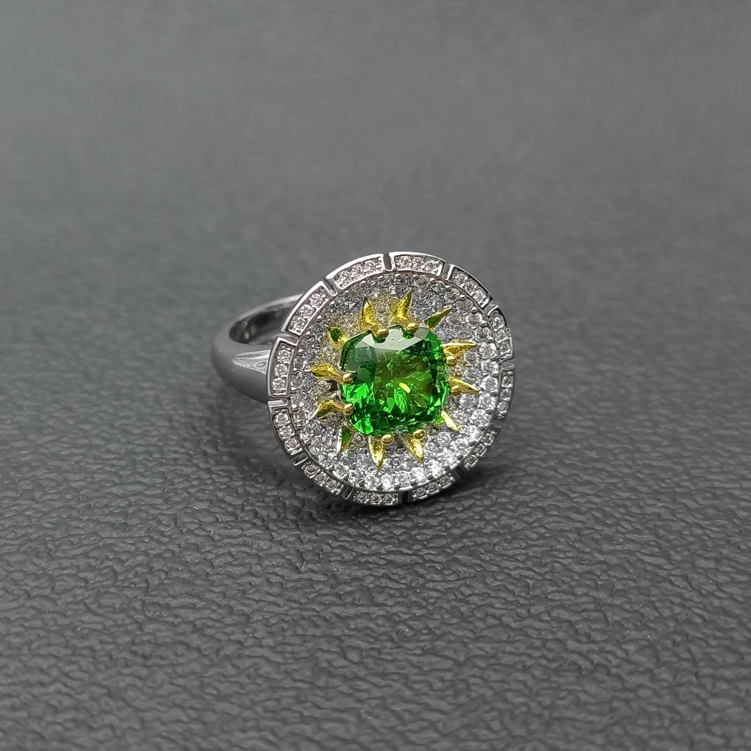 铜合金合成锆石戒指 HLM-52019 戒指小众欧美精致大方轻奢