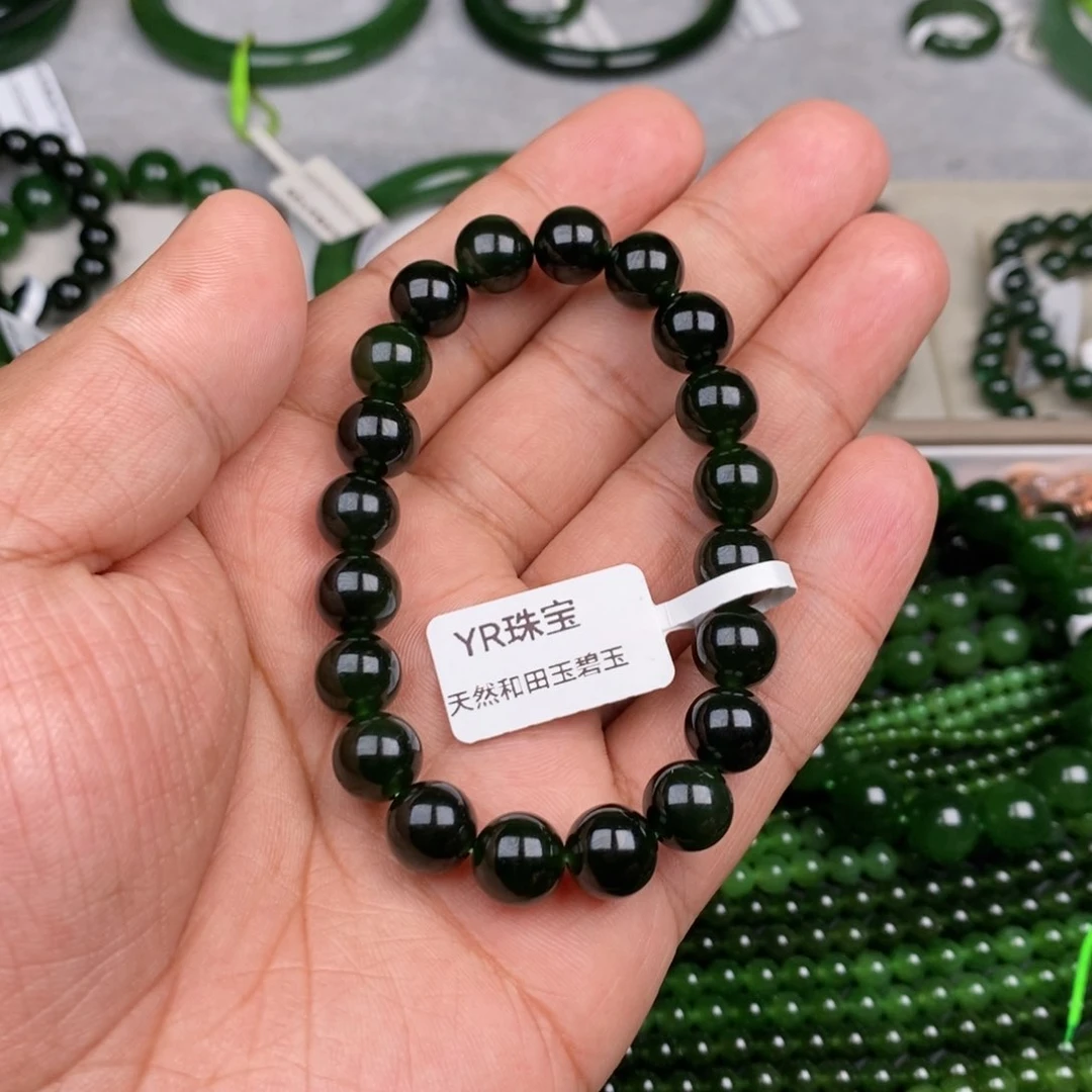 未镶嵌手串和田玉（碧玉）雪*10m m