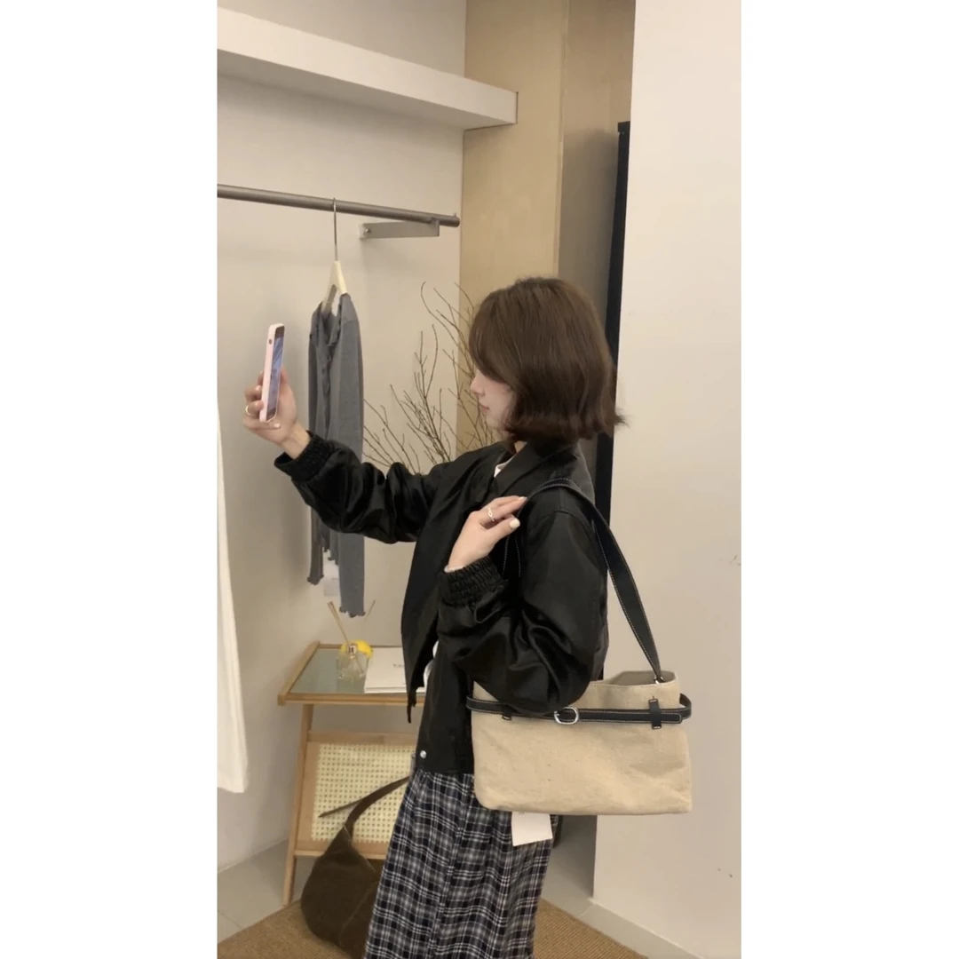 M-8212#【精致款】韩系翻领拉链休闲宽松薄款皮衣