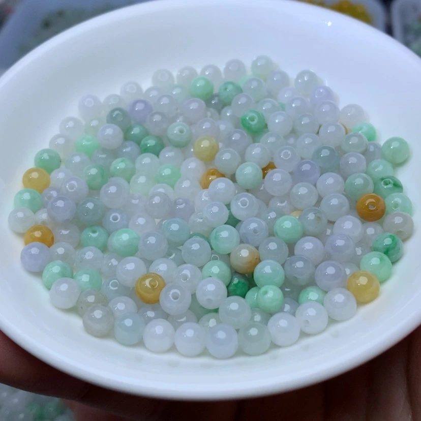 【闪购商品】未镶嵌手链翡翠卡5.5冰三彩40颗