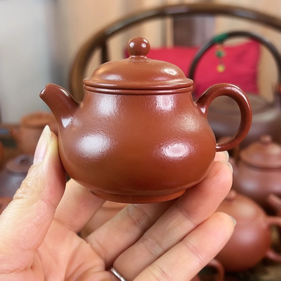 紫砂茶壶精品原矿 潘壶 朱泥 110cc